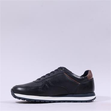 Base London Lancaster Laced Trainer - Navy Leather